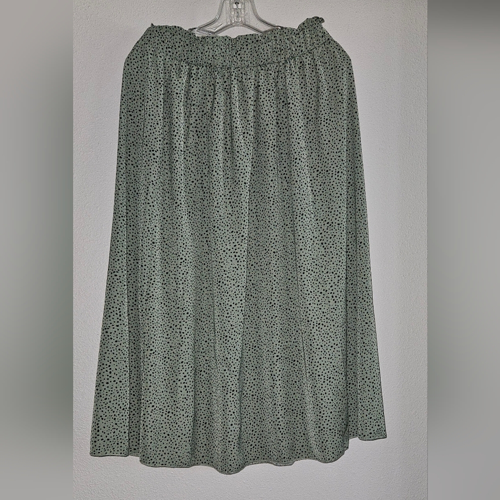 Women's Boho Elastic Waist Scarf Print Pleated Midi Skirt